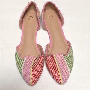 Multicolored Woven Faux Straw Summer Slip On Sandals NWOT Sz 9